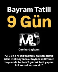 Ramazan Bayramı tatili 9 gün oldu